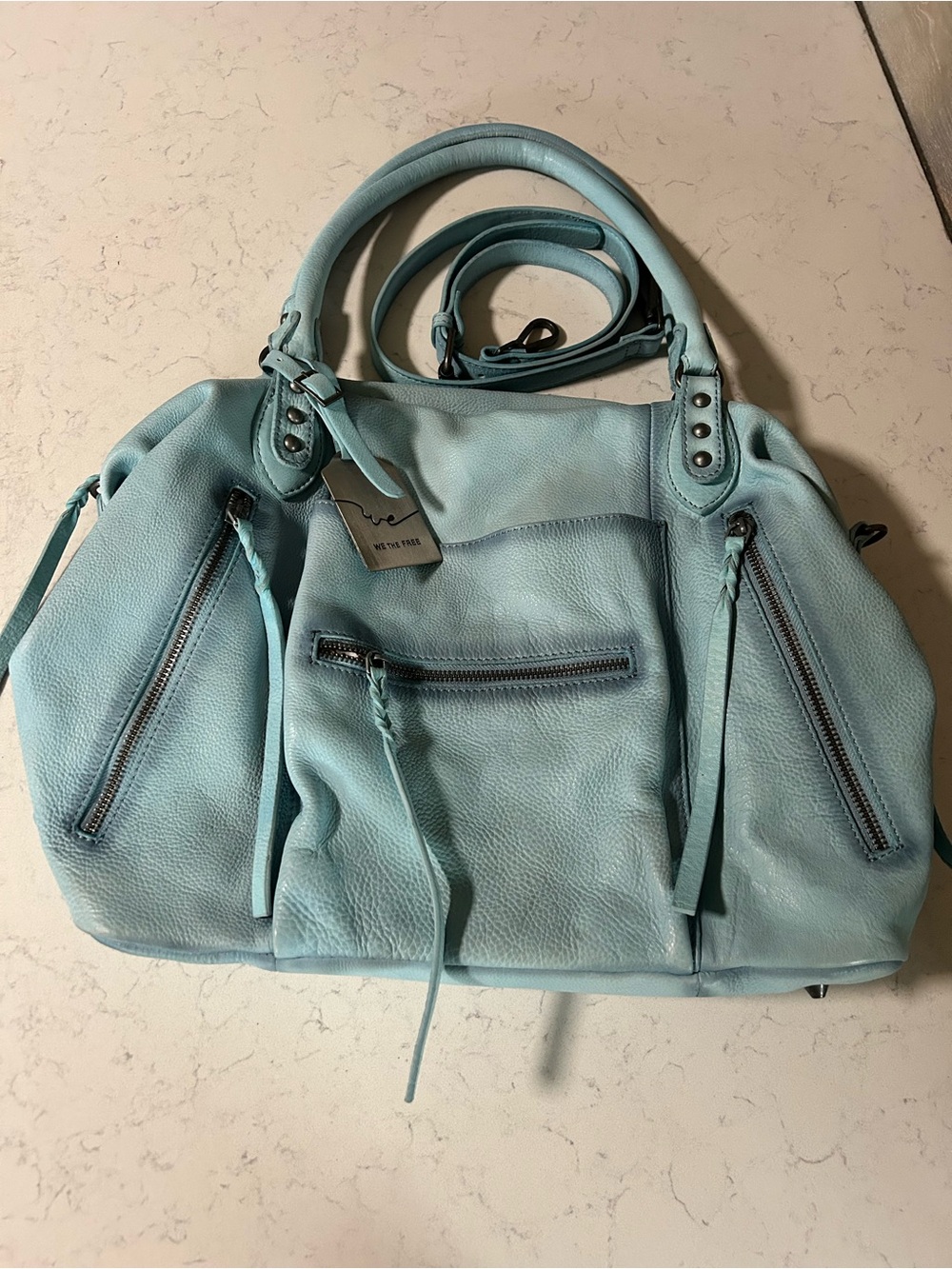 LIKE NEW We The Free Emerson Tote Washed Sail-Micro Emerson-Charms & Scarves - Picture 13 of 16